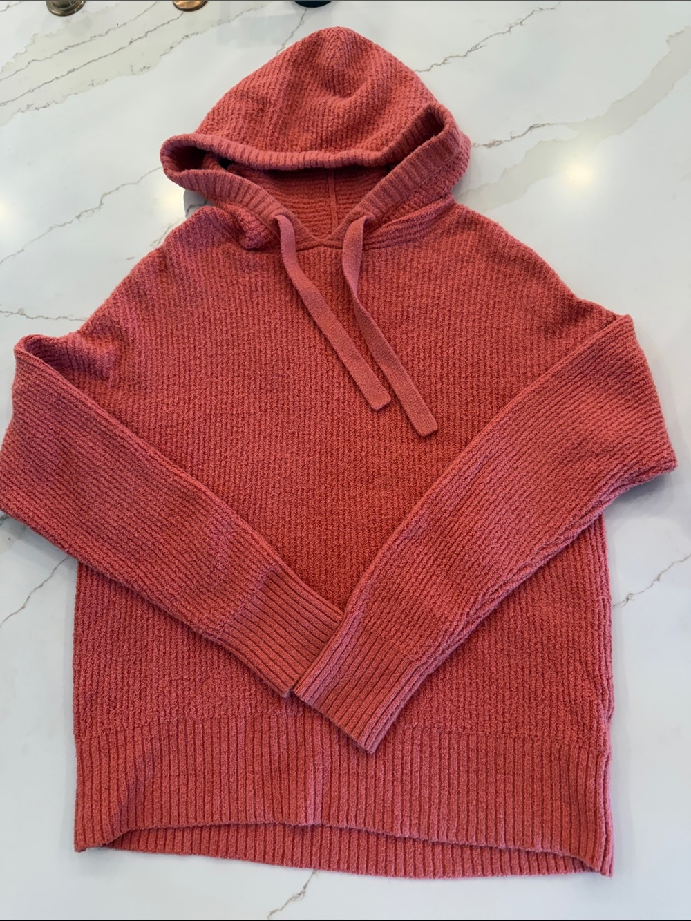 Caslon Hooded Knit Sweater - Coral Rose